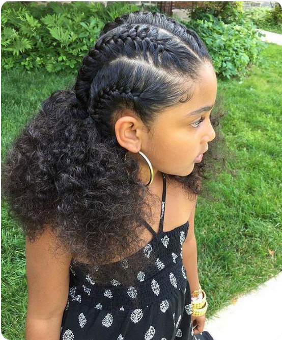 French Braids and Twist Out kids hairstyle for your natural hair