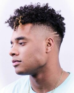 Highlighted Curl with High Fade Curls on top