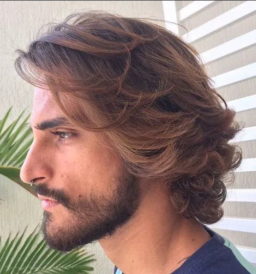 Men's medium Windswept waves hairstyle