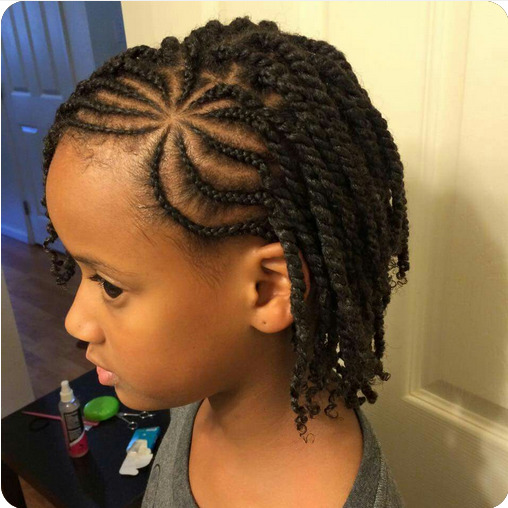 Natural Twist Out With Braid hairstyle for kids