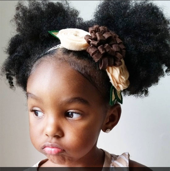 Natural Two Puffs with Headband Hairstyle