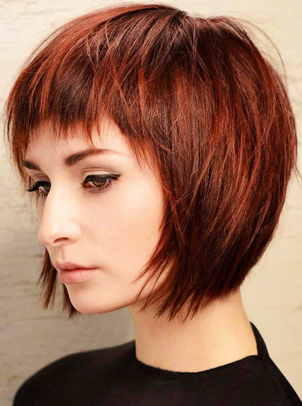 Very Short Textured Hairstyle Bob With Bangs